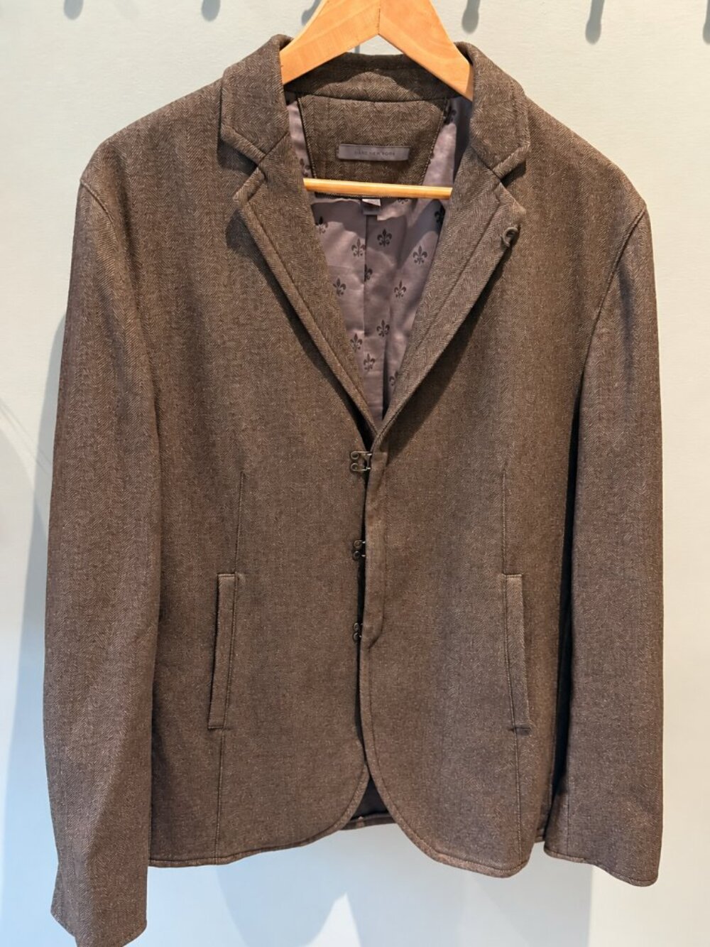 John Varvatos Wool Herringbone Blazer | Fits 42R